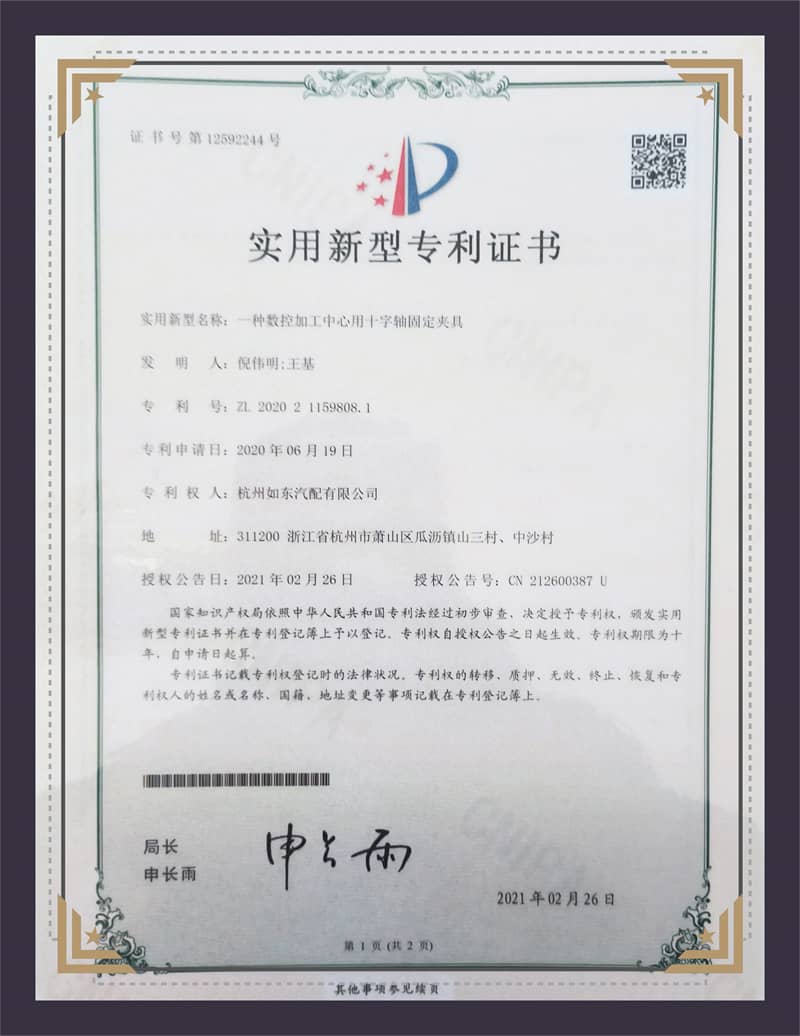 ใบรับรองสิทธิบัตรรุ่นอรรถประโยชน์